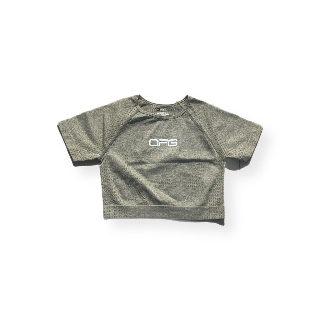 Khaki Green Seamless Short Sleeve Top – OFG Clo