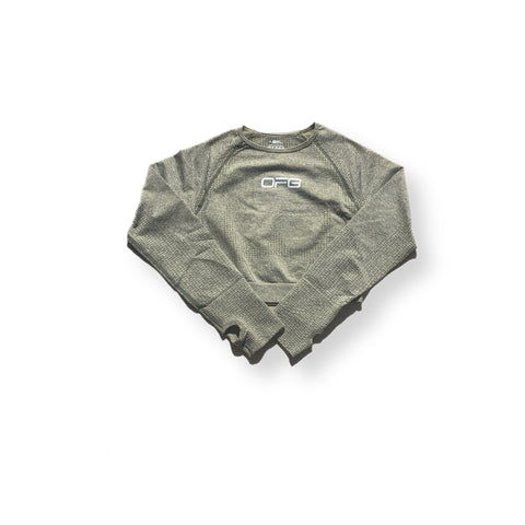 Khaki Green Seamless Long Sleeve Top